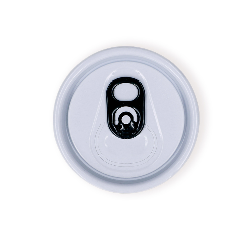 Drink Can Lid Aluminum in White Shell Black Tab